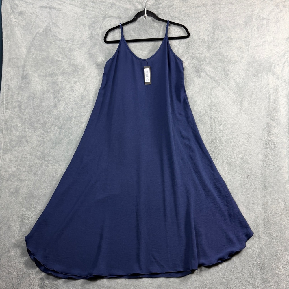 Tash + Sophie Womens M Navy Sleeveless Maxi Dress Spaghetti Strap Boho Minimal